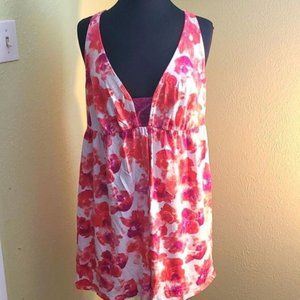 Sundress. Size 18/20, colorful orange, pink & white with purple around back NWOT